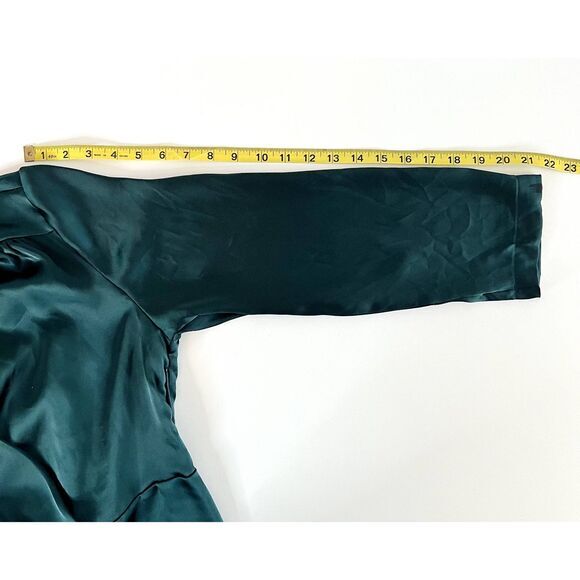 Dynamite Dress Emerald Green Long Sleeved Satin Women's L - Picture 4 of 8
